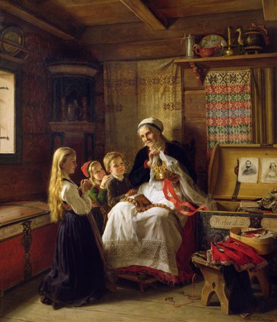 祖母の結婚式の王冠 作： Adolph Tidemand