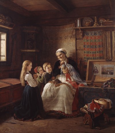 祖母の結婚式の王冠 作： Adolph Tidemand