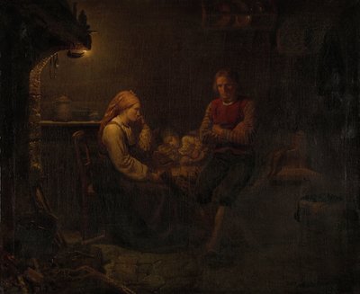 病気の子供 作： Adolph Tidemand