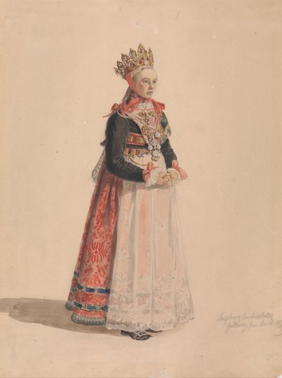 花嫁としてのIngeborgAndresdatter Gulsvik 作： Adolph Tidemand
