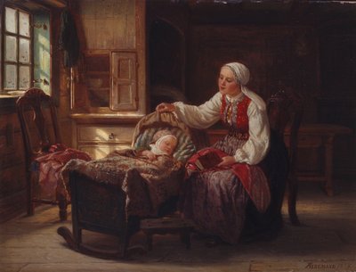 子供を持つ母 作： Adolph Tidemand
