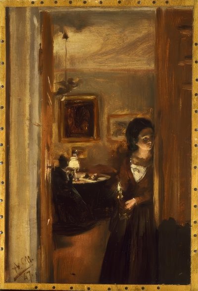 メンゼルの妹のいるリビングルーム 作： Adolph Menzel
