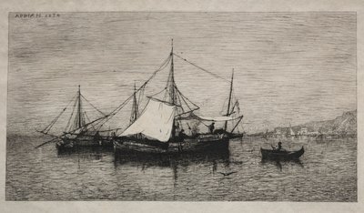 カボタージュのボート (イタリアの海岸) 作： Adolphe Appian