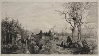 ロシヨンの小川の岸辺 作： Adolphe Appian