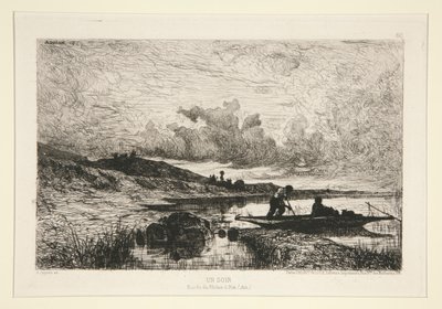 ある晩、リックスのローヌ川岸 作： Adolphe Appian