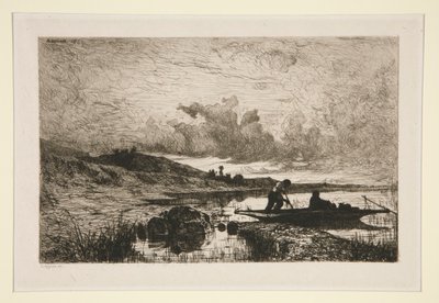 ある晩、リックスのローヌ川岸 作： Adolphe Appian