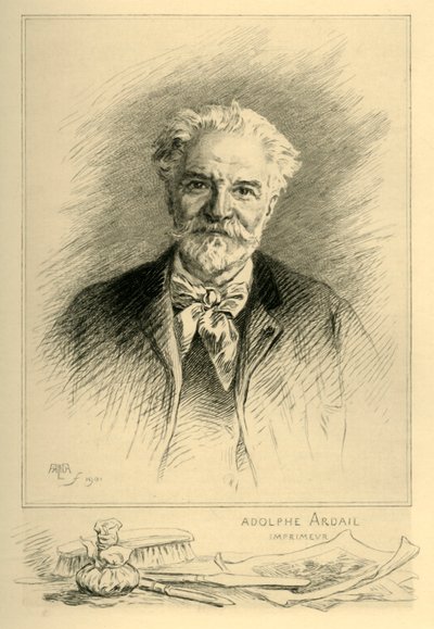 「アドルフ・アルデール、プリンター」、1901年、1903年。 作： Adolphe Ardail