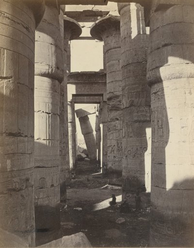 上エジプト、カルナックの Hypostyle ホール、カリフォルニア州。 1870年。 作： Adolphe Braun