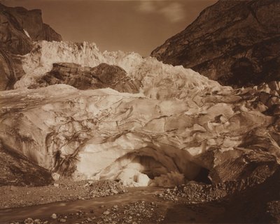 スイス。グリンデルヴァルト、上部氷河、ルツカインの源、1875-1877年。 作： Adolphe Braun