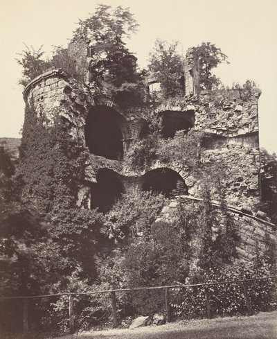 爆発した塔、ハイデルベルク城、c。 1865年。 作： Adolphe Braun