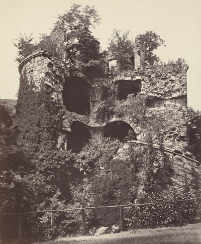 爆発した塔、ハイデルベルク城、c.1865年（写真） 作： アドルフ・ブラウン