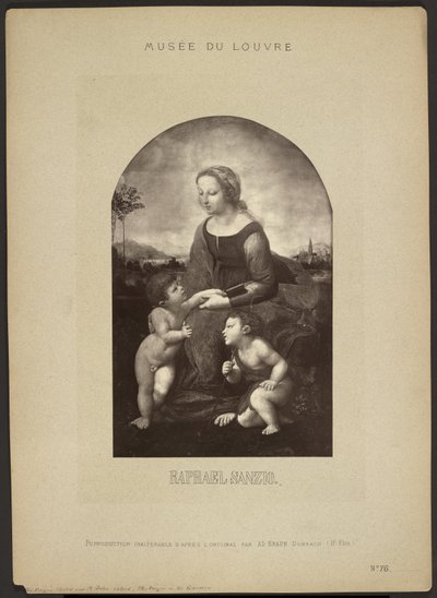 [庭園の聖母》（ラファエロ作、ルーヴル美術館蔵）。 作： Adolphe Braun