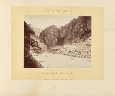 ゴッタルド鉄道：ダツィオ・グランデ近くのティチーノ橋 作： Adolphe Braun and Cie