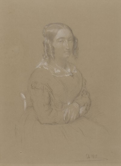 貴婦人の肖像 作： Adolphe Felix Cals