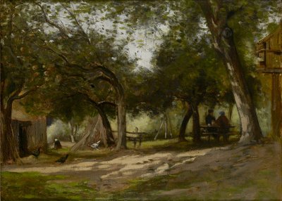 農場のある風景、1830-1880 作： Adolphe Felix Cals