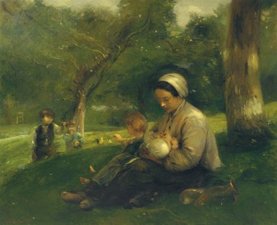 サンシメオンの母と子供たち：愛する母 作： Adolphe Felix Cals