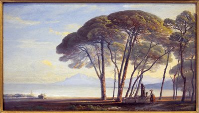 プロパティはJuan Les Pins（Juan-Les-Pins）です。 Adolphe Fioupou (1824-1899) による絵画、木に油彩 作： Adolphe Fioupou