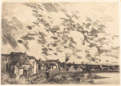 川沿いの村 作： Adolphe Hervier