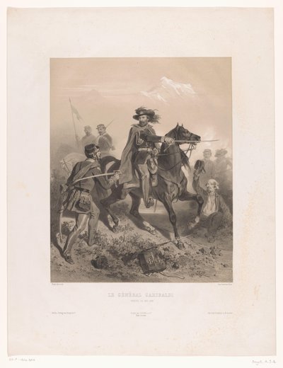 ヴァレーゼの戦いでの指揮官としてのジュゼッペ・ガリバルディ将軍 Le Général Garibaldi (オブジェクトのタイトル) 作： Adolphe Jean Baptiste Bayot