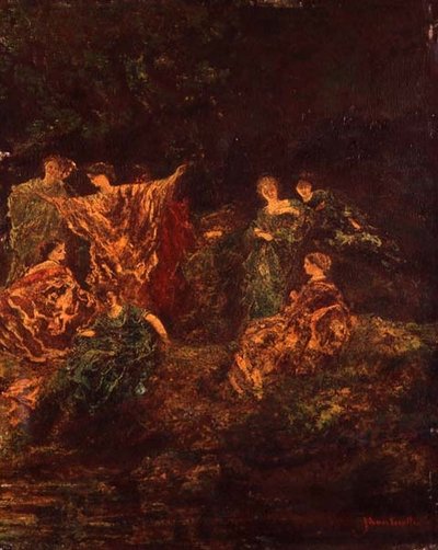 フェット・ガランテ」1870年頃（パネルに油彩） 作： Adolphe Joseph Thomas Monticelli