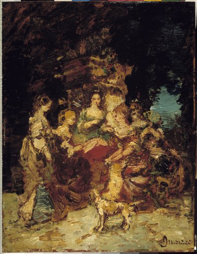 レディース・イン・パーク 作： Adolphe Joseph Thomas Monticelli