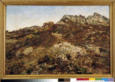 丘の風景（プロヴァンスのガルラバン山塊 作： Adolphe Joseph Thomas Monticelli