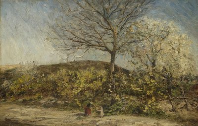 果樹園が咲く風景 作： Adolphe Joseph Thomas Monticelli