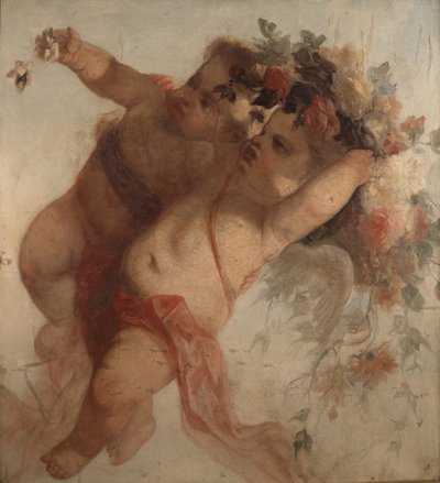 愛の音楽家、アドルフ・モンティセリ (1824-1886) によるエルドラド絵画の装飾の断片 Dim 100x90 cm Musee Grobet-Labadie 作： Adolphe Joseph Thomas Monticelli