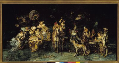 公園での夜の饗宴 作： Adolphe Joseph Thomas Monticelli