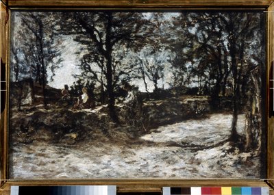 田舎。 フォンテーヌブロー。 アドルフ トーマス ジョセフ モンティチェリ (1824-1886) の絵画。 キャンバスに油彩。 印象派。 サイズ：39×60cm。 プーシキン美術館、モスクワ 作： Adolphe Joseph Thomas Monticelli