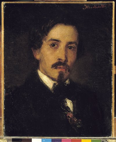 画家フェルディナンド・ヴィオラを想定した肖像画、1859年（油彩・キャンバス 作： Adolphe Joseph Thomas Monticelli