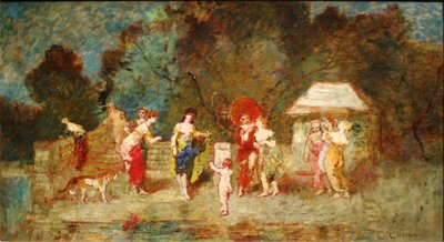 公園の風景 II, c.1870 作： Adolphe Joseph Thomas Monticelli