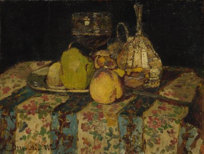 静物：フルーツ、c。 1880 作： Adolphe Joseph Thomas Monticelli
