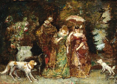 森の中での集まり 作： Adolphe Joseph Thomas Moticelli