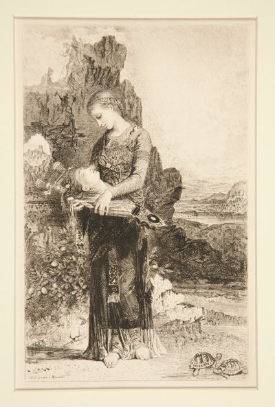オルフェウスの首を運ぶトラキアの娘 作： Adolphe Lalauze