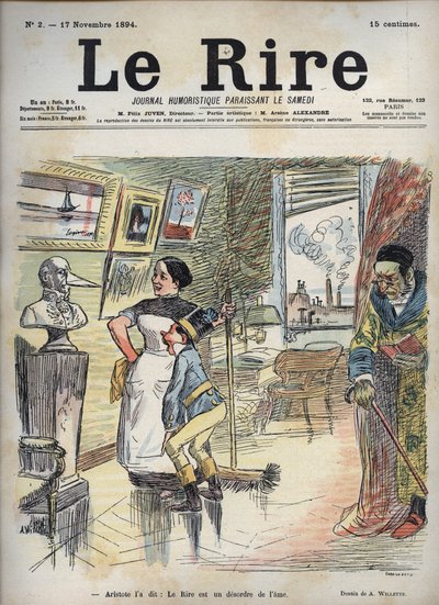アリストテレスは言った。アドルフ・ウィレット（1857-1926）が11月17日の「The Laughter」のために描いた絵。 作： Adolphe Leon Willette