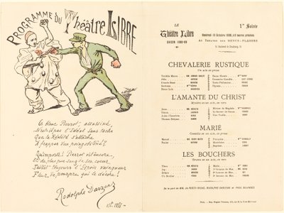 素朴な騎士道; キリストの恋人; 結婚; 肉屋 作： Adolphe Leon Willette