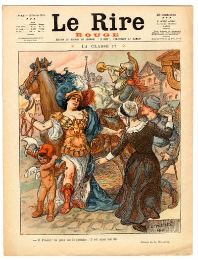 赤い笑い "の表紙、色で風刺する 作： Adolphe Leon Willette