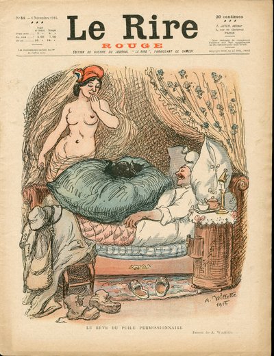 赤い笑い "の表紙、色で風刺する 作： Adolphe Leon Willette