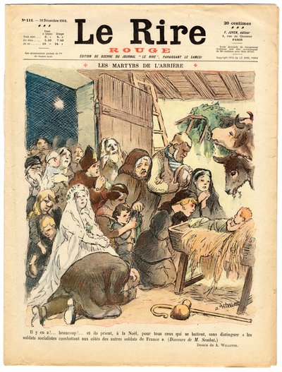 赤い笑い "の表紙、色で風刺する 作： Adolphe Leon Willette