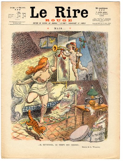 赤い笑い "の表紙、色で風刺する 作： Adolphe Leon Willette