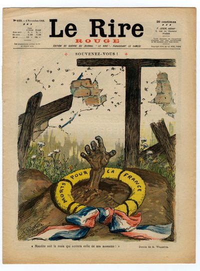 赤い笑い "の表紙、色で風刺する 作： Adolphe Leon Willette