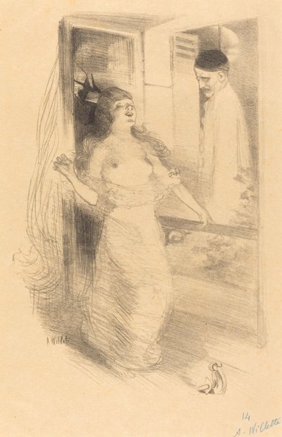 ぶら下がっているピエロ (Pierrot pendu) 作： Adolphe Leon Willette