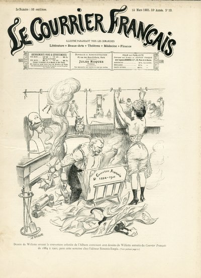 Le Courrier francais」の表紙に描かれたAdolphe dit Willette（1857-1926）のイラスト。 作： Adolphe Leon Willette