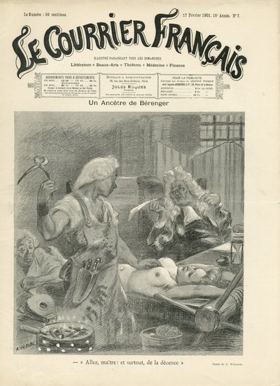 Le Courrier francais」の表紙に描かれたAdolphe dit Willette（1857-1926）のイラスト。 作： Adolphe Leon Willette