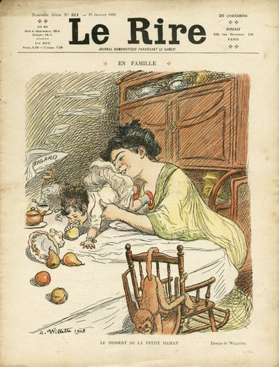 Le Lire」誌の表紙に描かれたAdolphe dit Willette（1857-1926）のイラスト 作： Adolphe Leon Willette