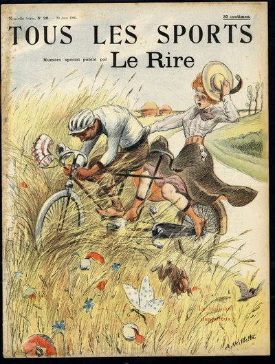 Le Lire』誌20号の表紙に掲載されたAdolphe dit Willette（1857-1926）のイラスト 作： Adolphe Leon Willette
