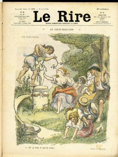 Le Rire」誌の表紙に描かれたAdolphe dit Willette（1857-1926）のイラスト 作： Adolphe Leon Willette