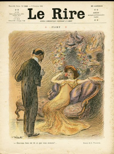 Le Rire』誌の表紙を飾るAdolphe dit Willette（1857-1926）のイラスト、09/10/09 - Flirt - 恋愛、ファッション、内部建築 作： Adolphe Leon Willette