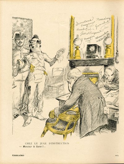 バタープレート」123番、カラーの風刺画 作： Adolphe Leon Willette